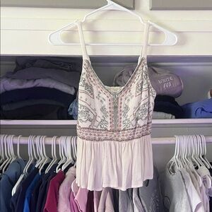 Embroidered Cream Women's Top